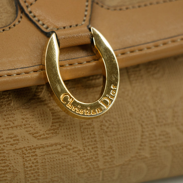 Christian Dior Vintage Tan Monogram Card and Coin Case #3961