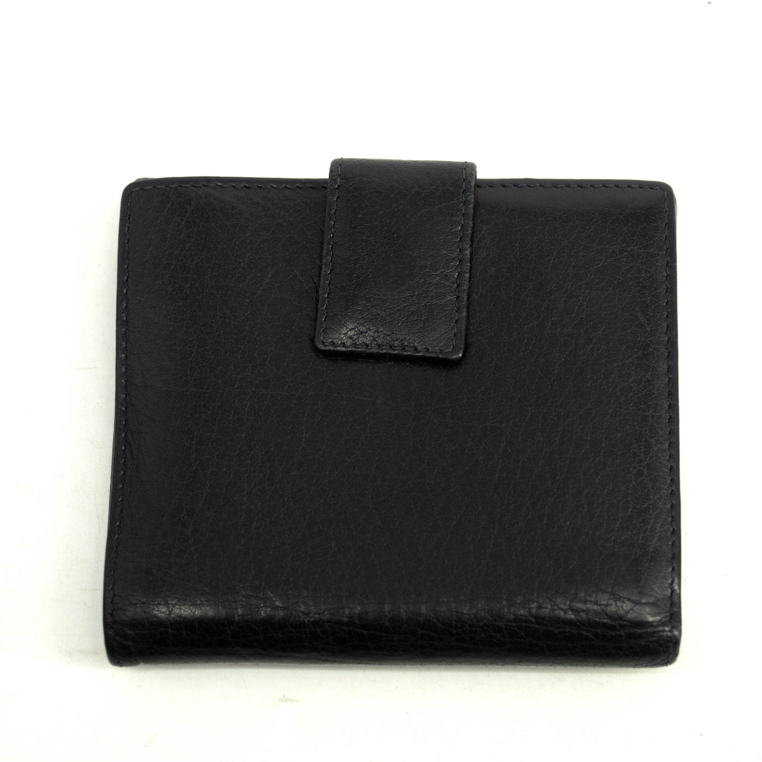Yves Saint Laurent Black Rive Gauche Leather Compact Wallet #3963