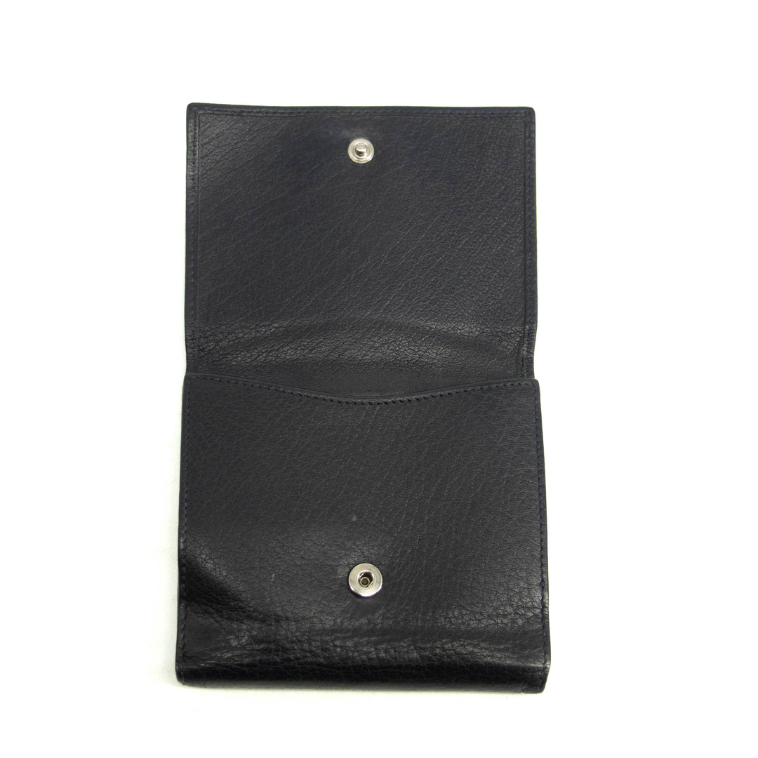 Yves Saint Laurent Black Rive Gauche Leather Compact Wallet #3963
