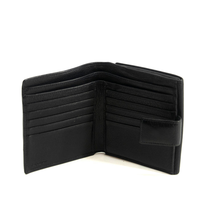 Yves Saint Laurent Black Rive Gauche Leather Compact Wallet #3963