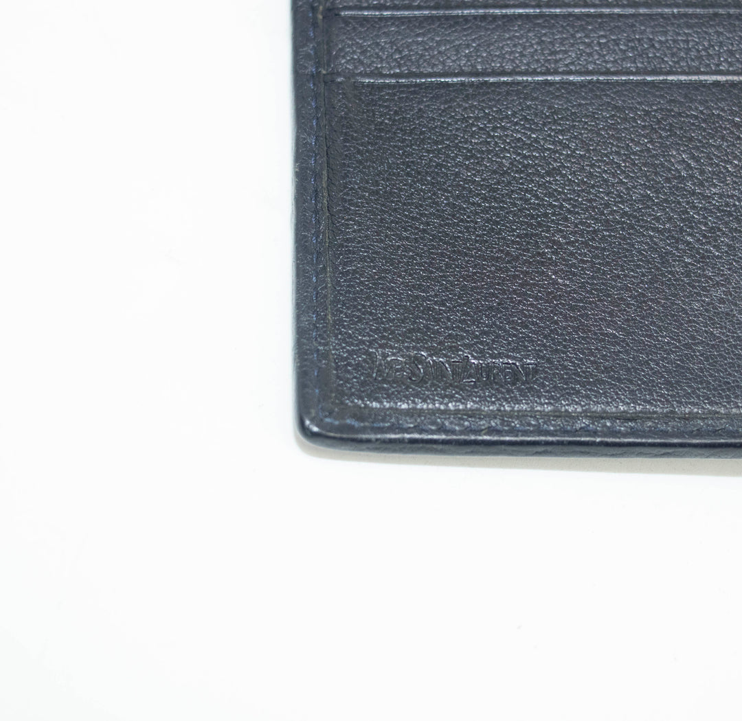 Yves Saint Laurent Black Rive Gauche Leather Compact Wallet #3963