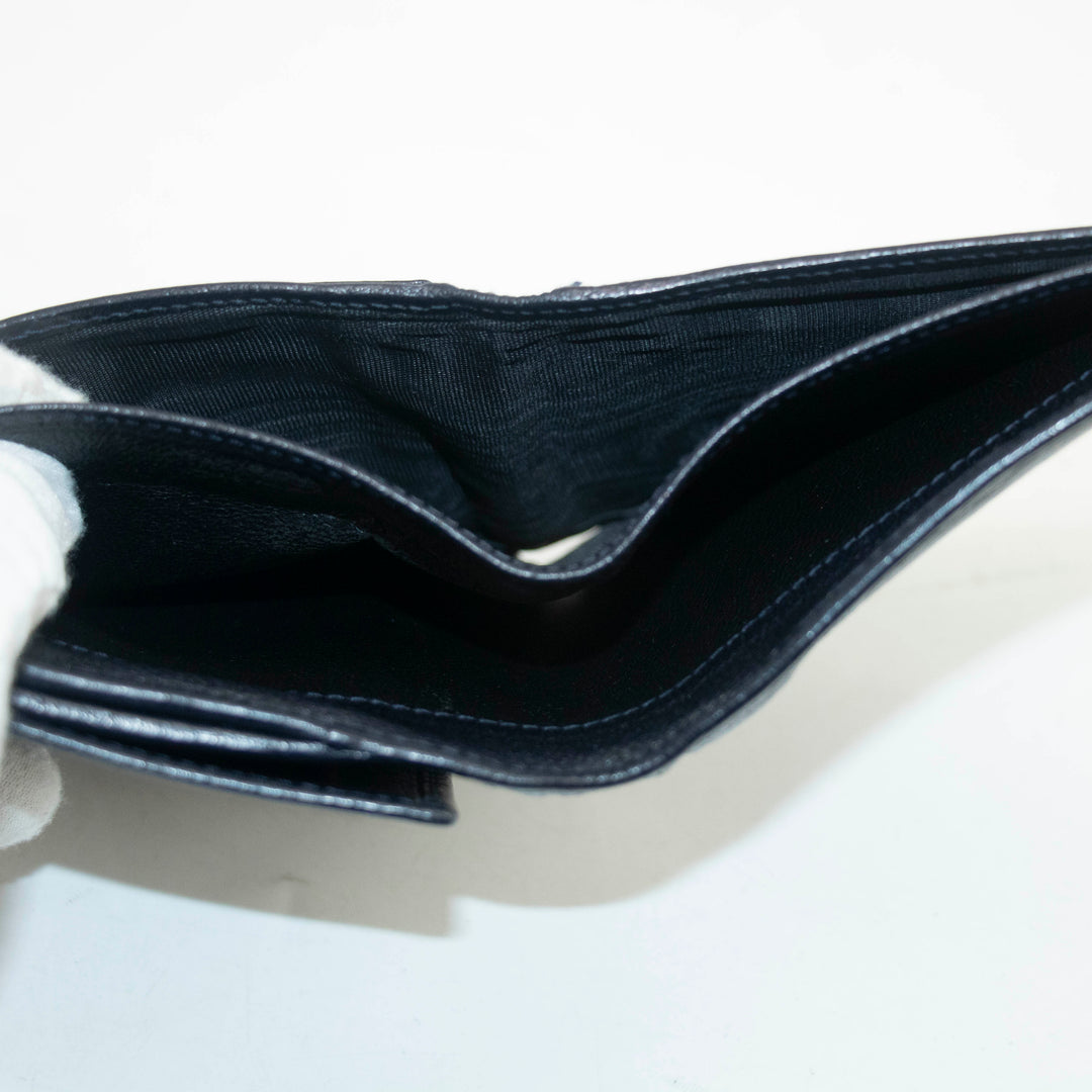 Yves Saint Laurent Black Rive Gauche Leather Compact Wallet #3963