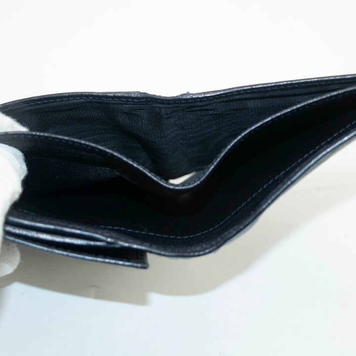 Yves Saint Laurent Black Rive Gauche Leather Compact Wallet #3963