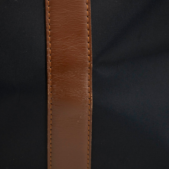 Saint Laurent YSL Nylon x Leather Blue Boston Bag #3995