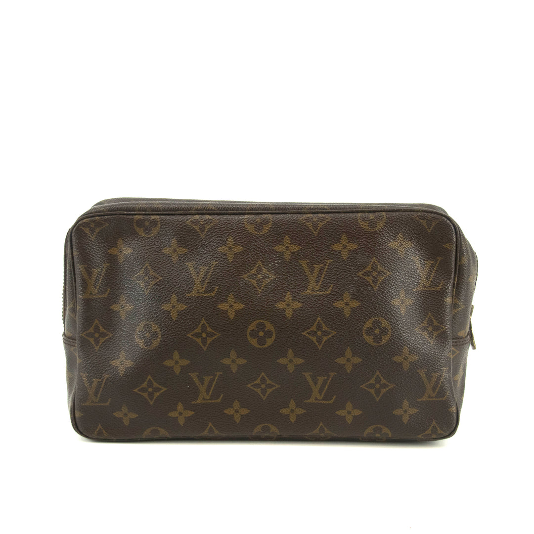 Louis Vuitton Monogram Canvas Trousse Toilette 28 Brown Pouch #4628