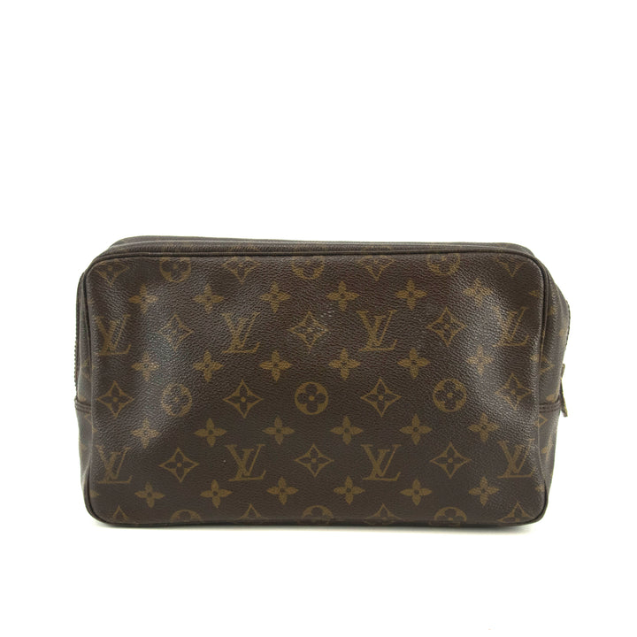 Louis Vuitton Monogram Canvas Trousse Toilette 28 Brown Pouch #4628