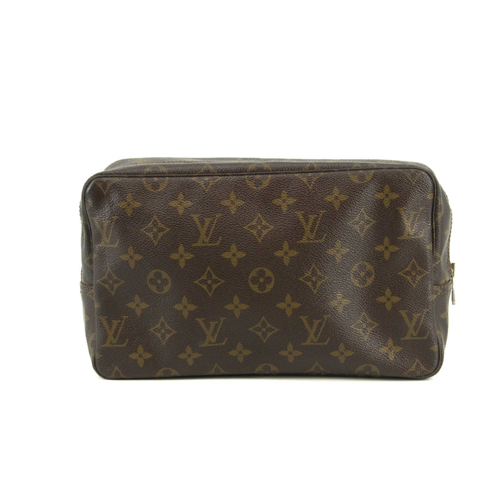 Louis Vuitton Monogram Canvas Trousse Toilette 28 Brown Pouch #4629