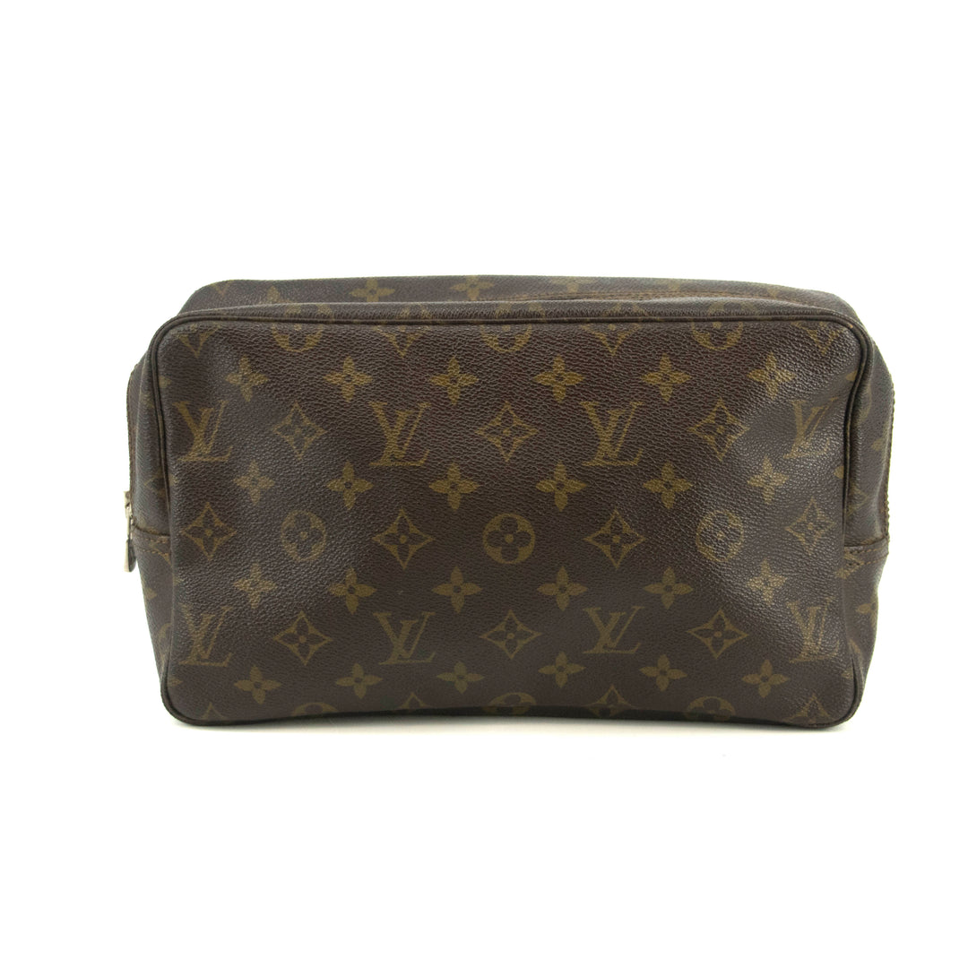 Louis Vuitton Monogram Canvas Trousse Toilette 28 Brown Pouch #4629