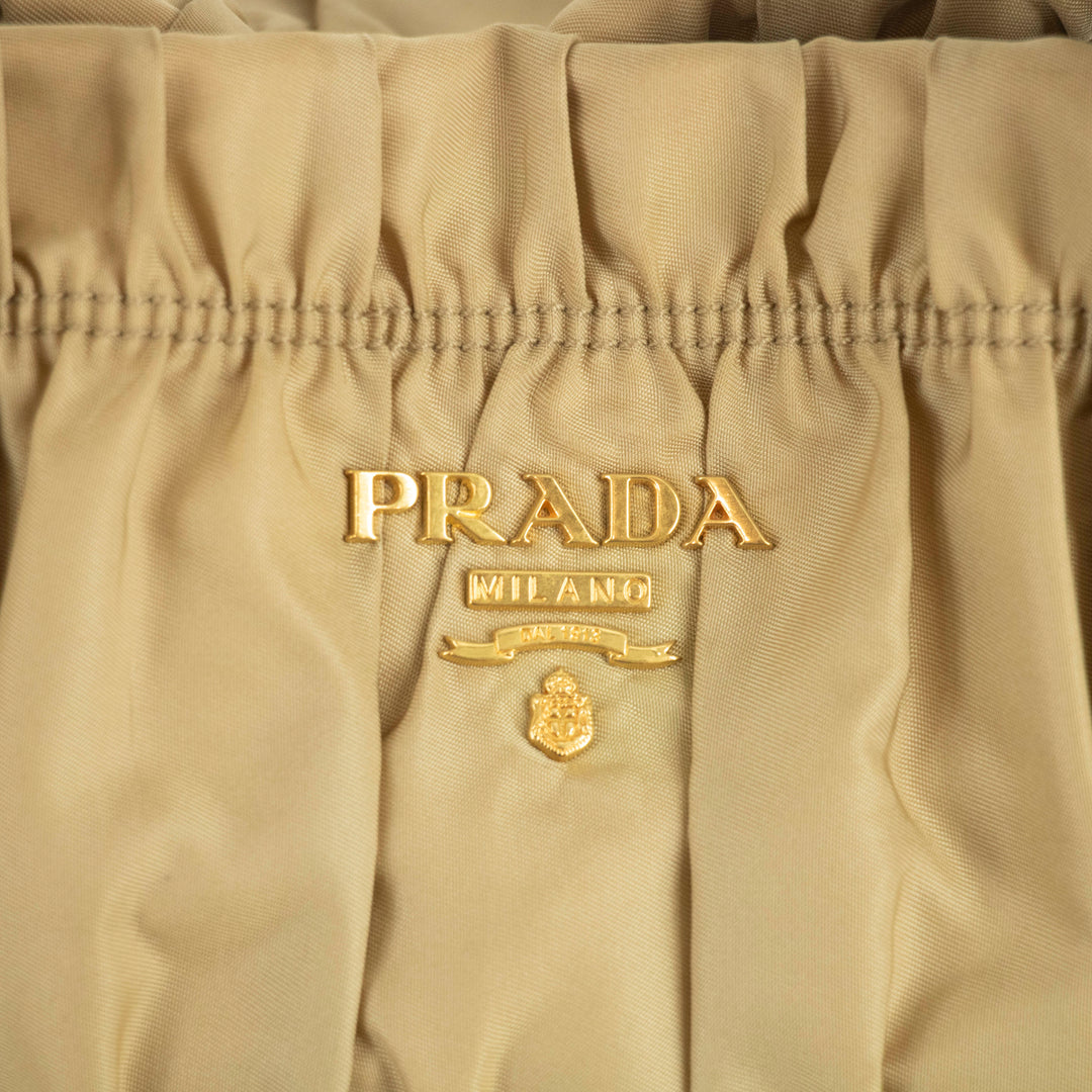 Prada Nylon Tessuto Beige Gaufre 2Way Shoulder Bag Beige #4674