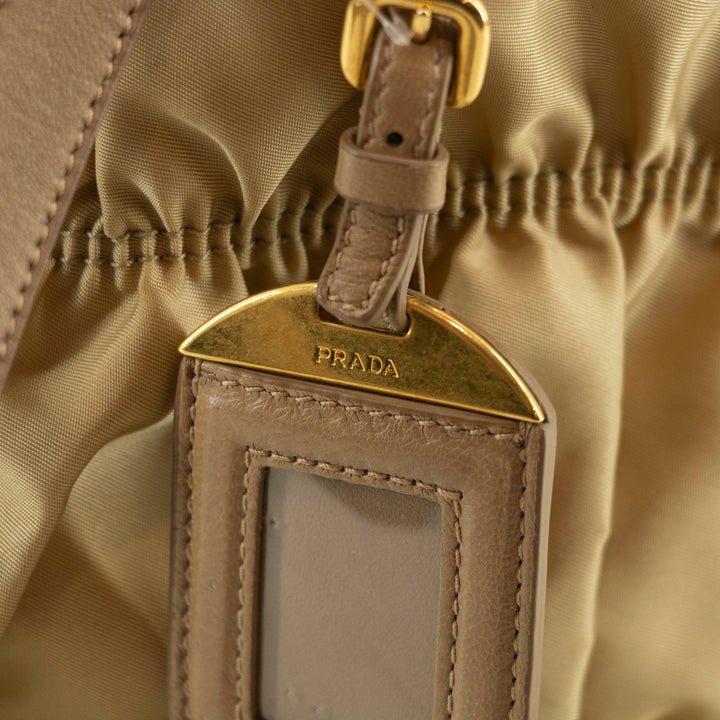 Prada Nylon Tessuto Beige Gaufre 2Way Shoulder Bag Beige #4674