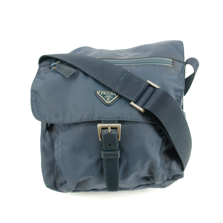 Prada Nylon Tessuto Blue Shoulder Bag #4685