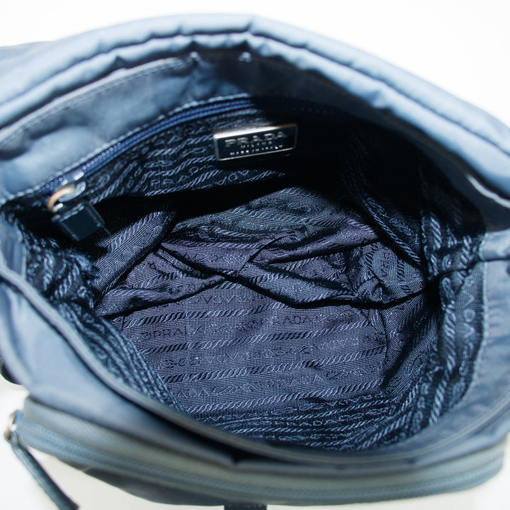 Prada Nylon Tessuto Blue Shoulder Bag #4685