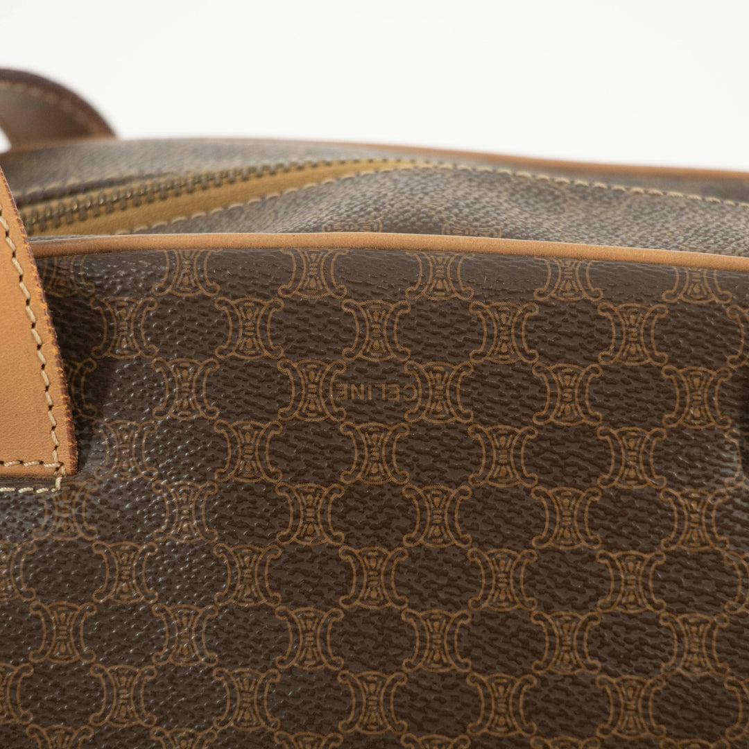 Celine Macadam Brown PVC x Leather Shoulder Bag #4686
