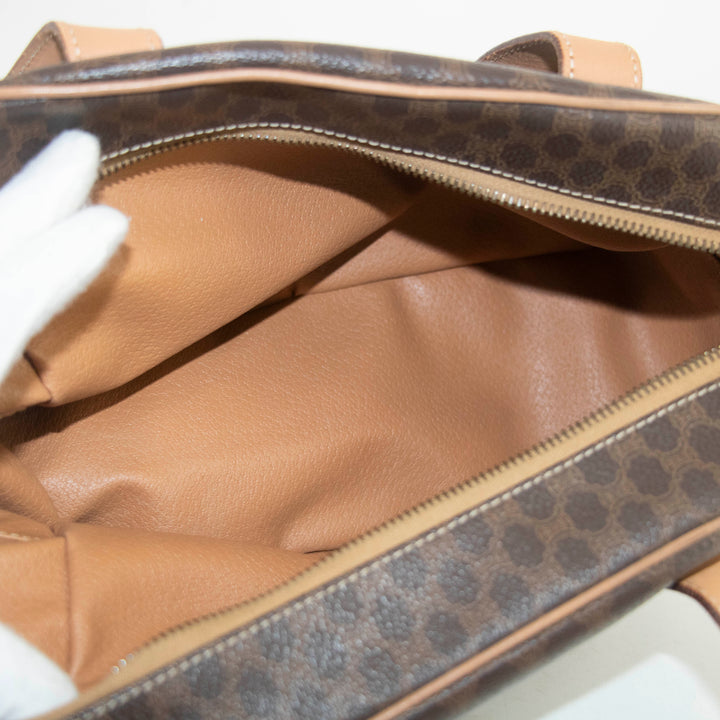Celine Macadam Brown PVC x Leather Shoulder Bag #4686