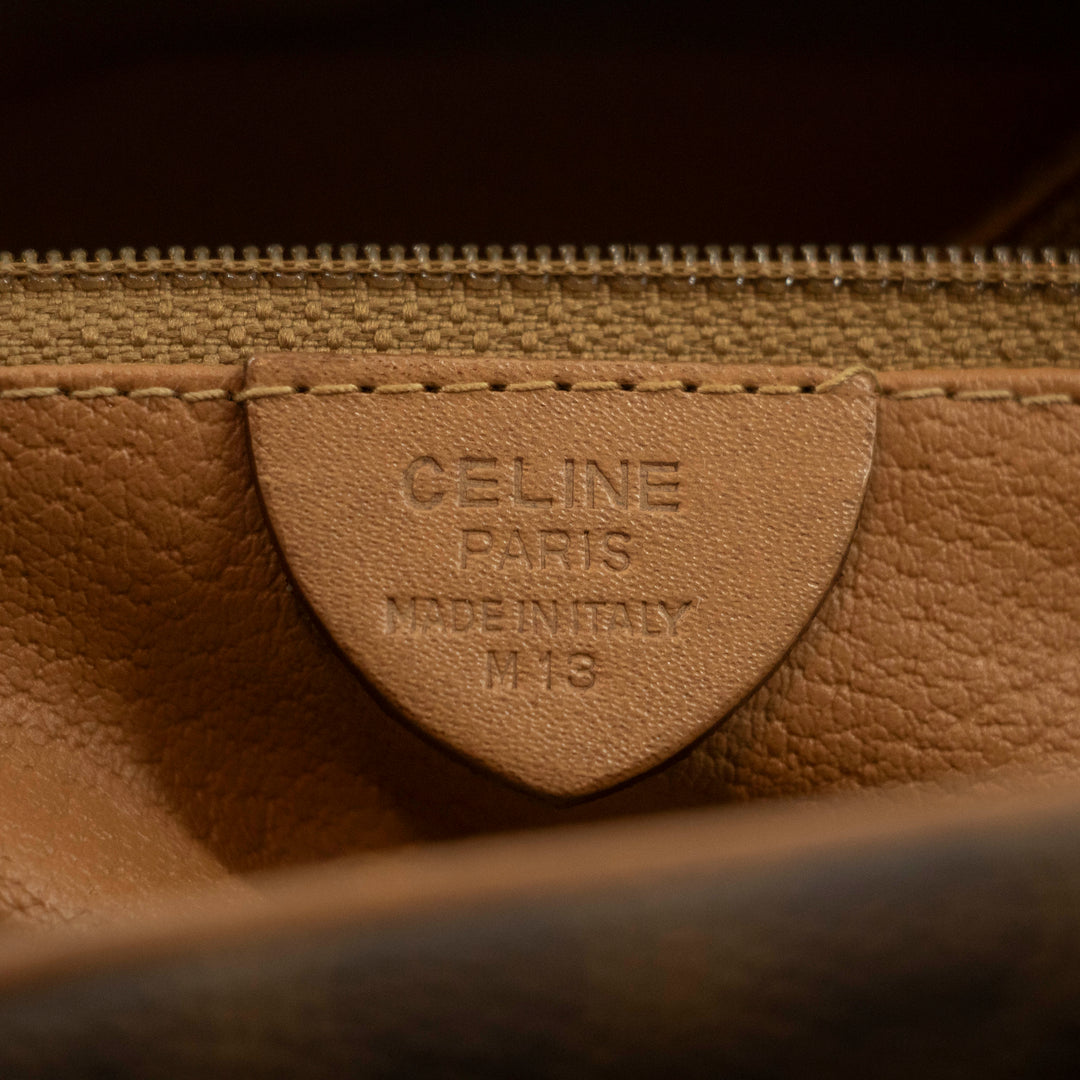 Celine Macadam Brown PVC x Leather Shoulder Bag #4686