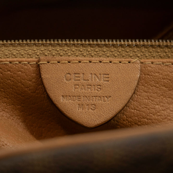 Celine Macadam Brown PVC x Leather Shoulder Bag #4686