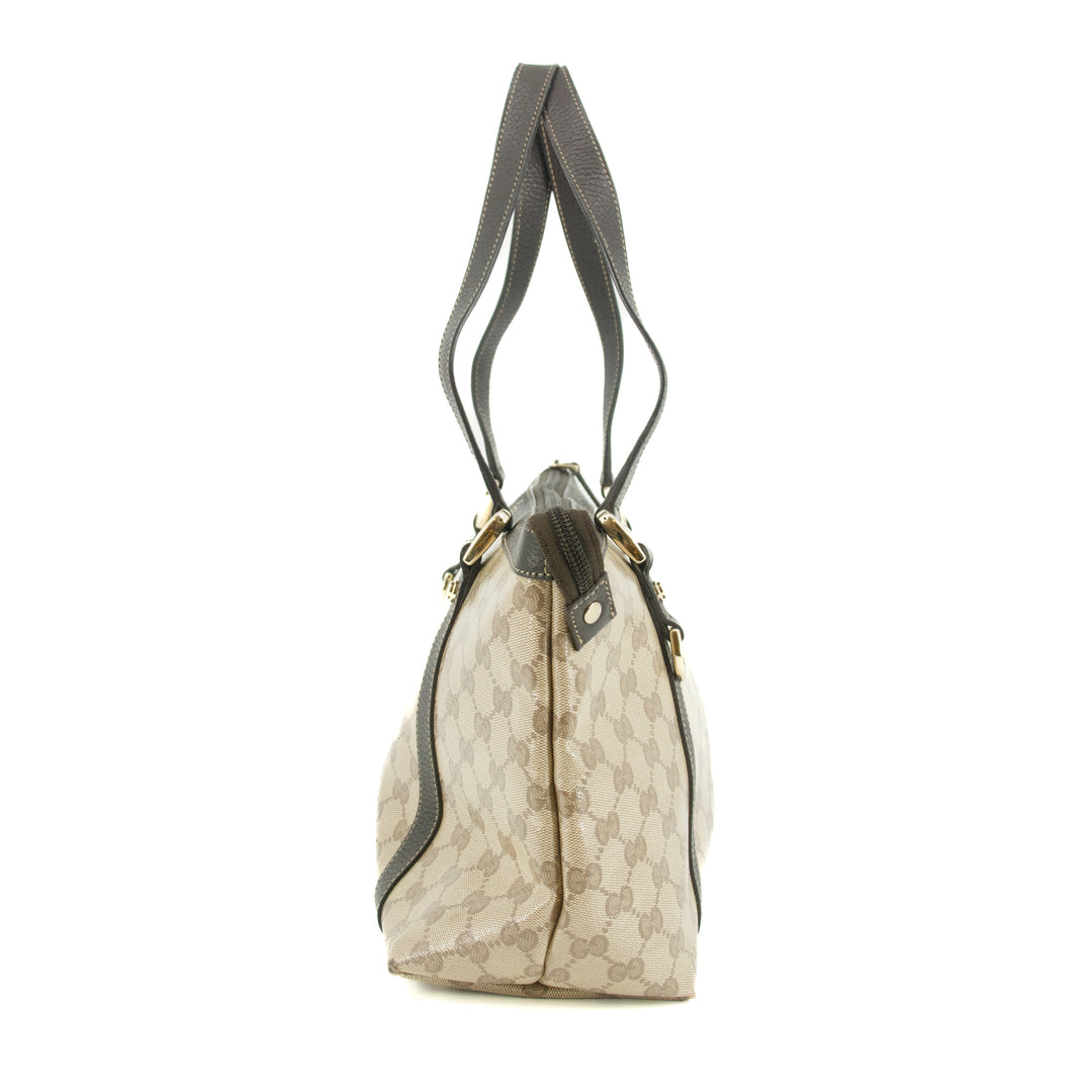 Gucci GG Crystal Monogram Abbey Zippered Tote Bag #4690
