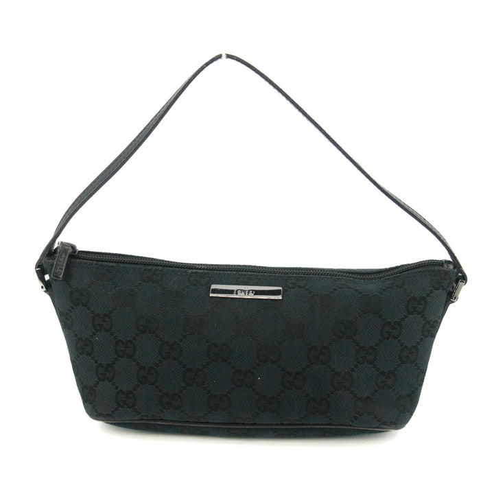 Gucci GG Canvas Black Boat Pochette Bag #4696