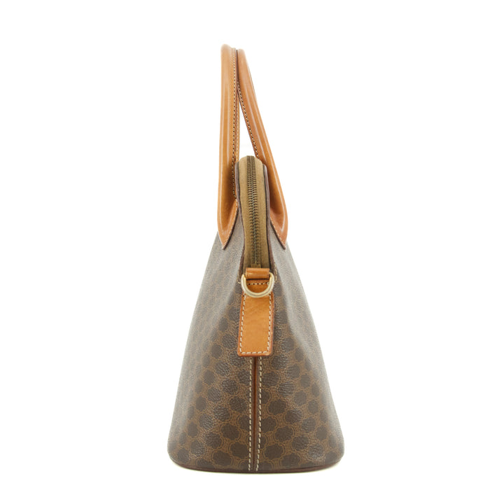 Celine Macadam Brown PVC x Leather Top Handle Tote Bag #4706
