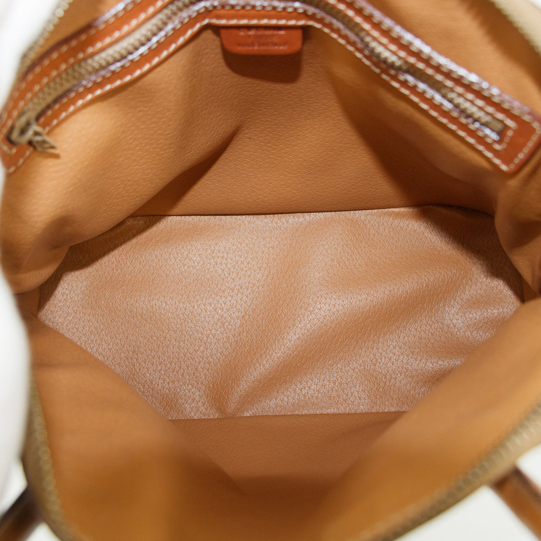 Celine Macadam Brown PVC x Leather Top Handle Tote Bag #4706