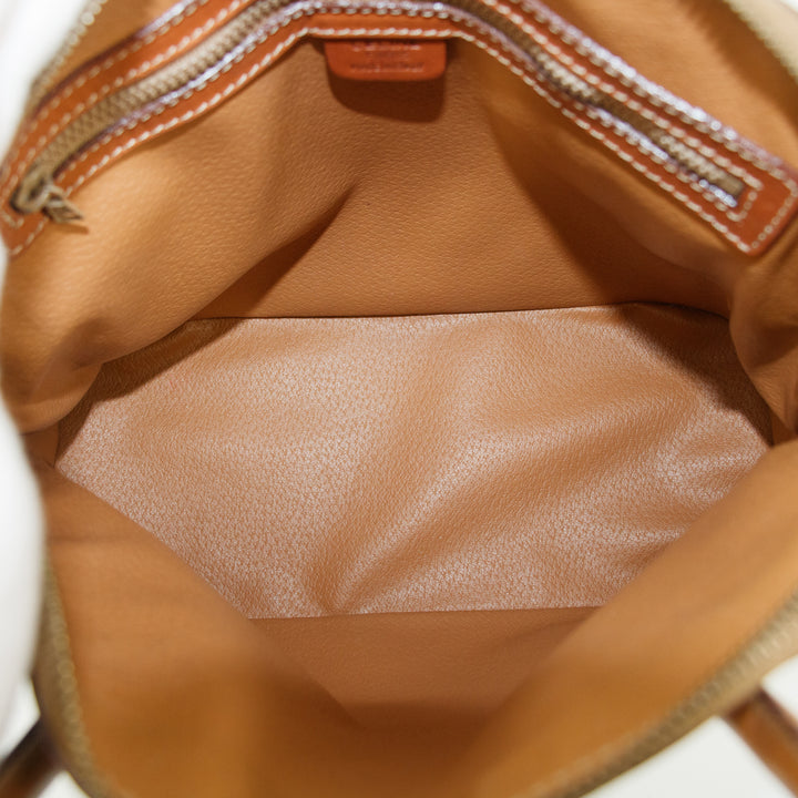 Celine Macadam Brown PVC x Leather Top Handle Tote Bag #4706
