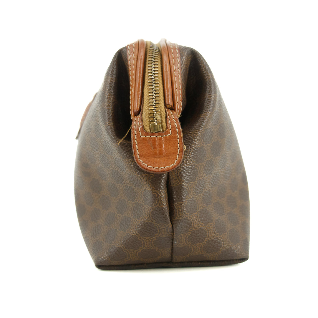 Celine Macadam Brown PVC x Leather Pouch Bag #4723