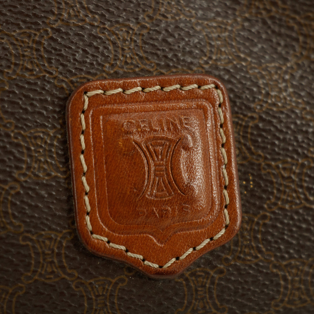 Celine Macadam Brown PVC x Leather Pouch Bag #4723