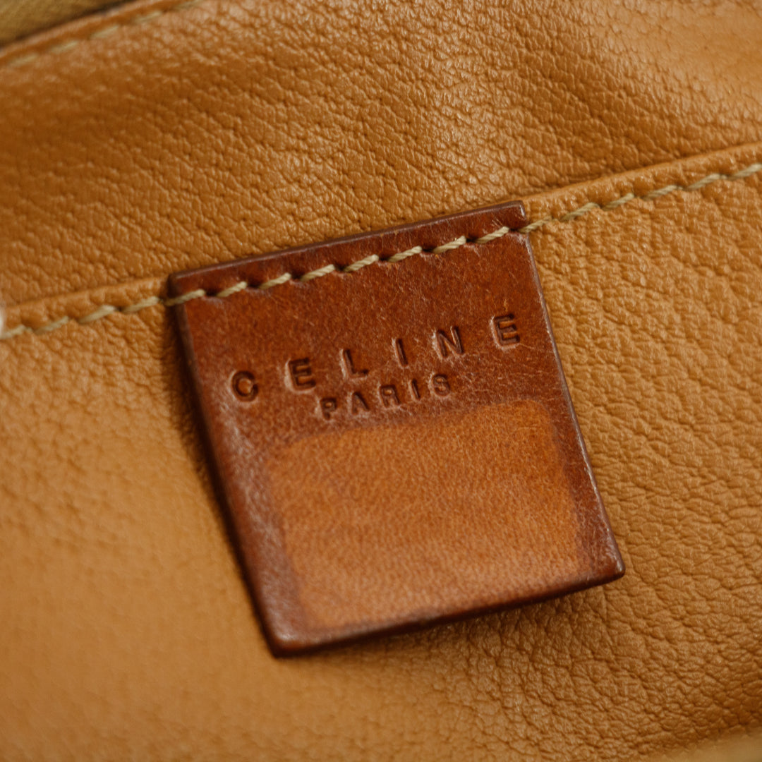 Celine Macadam Brown PVC x Leather Pouch Bag #4723