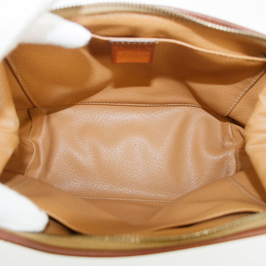 Celine Macadam Brown PVC x Leather Pouch Bag #4723