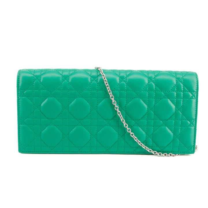 Christian Dior Green Cannage Pochette Shoulder Bag #4743
