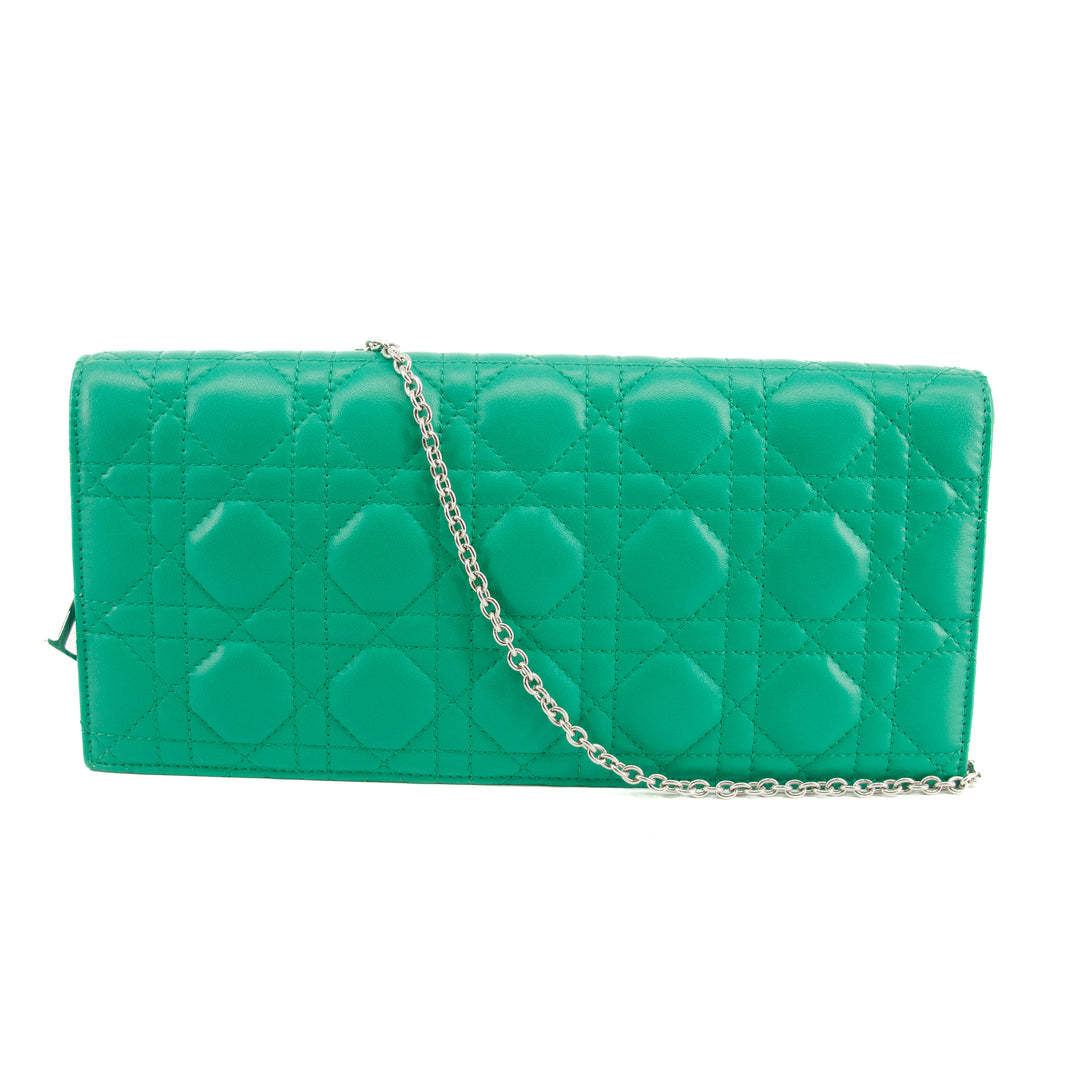 Christian Dior Green Cannage Pochette Shoulder Bag #4743