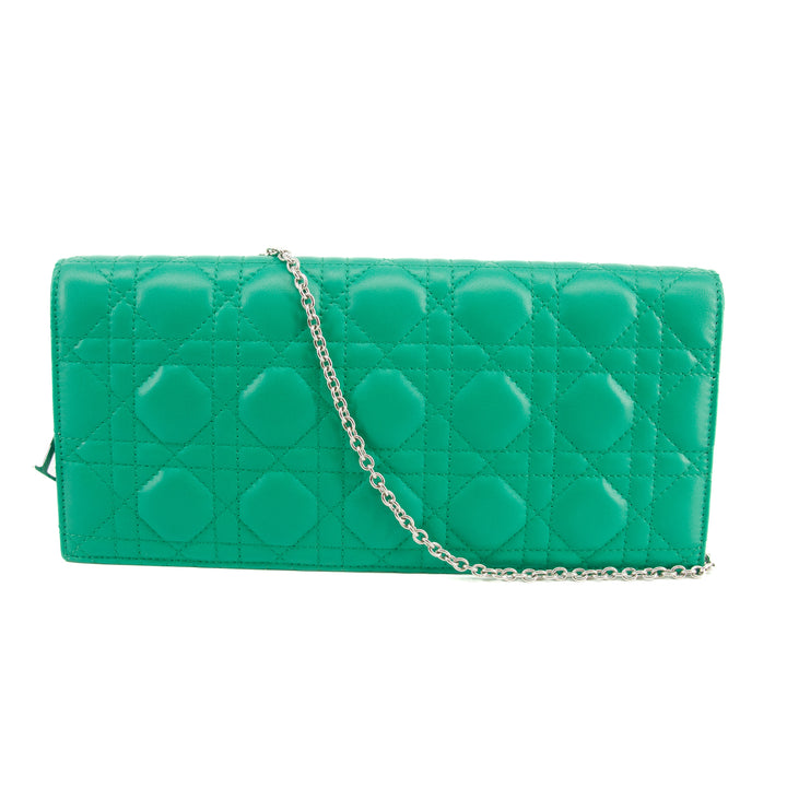 Christian Dior Green Cannage Pochette Shoulder Bag #4743