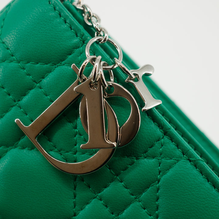 Christian Dior Green Cannage Pochette Shoulder Bag #4743