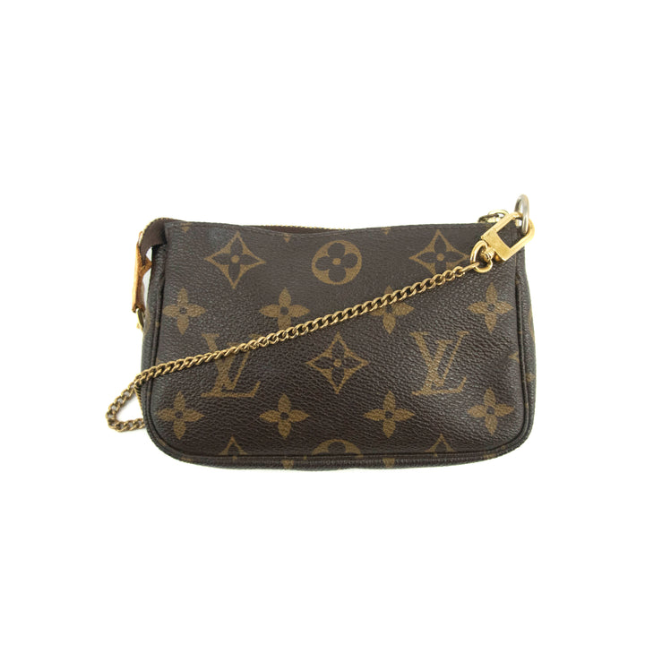 Louis Vuitton Monogram Canvas Brown Mini Pochette Accessories Clutch #4753