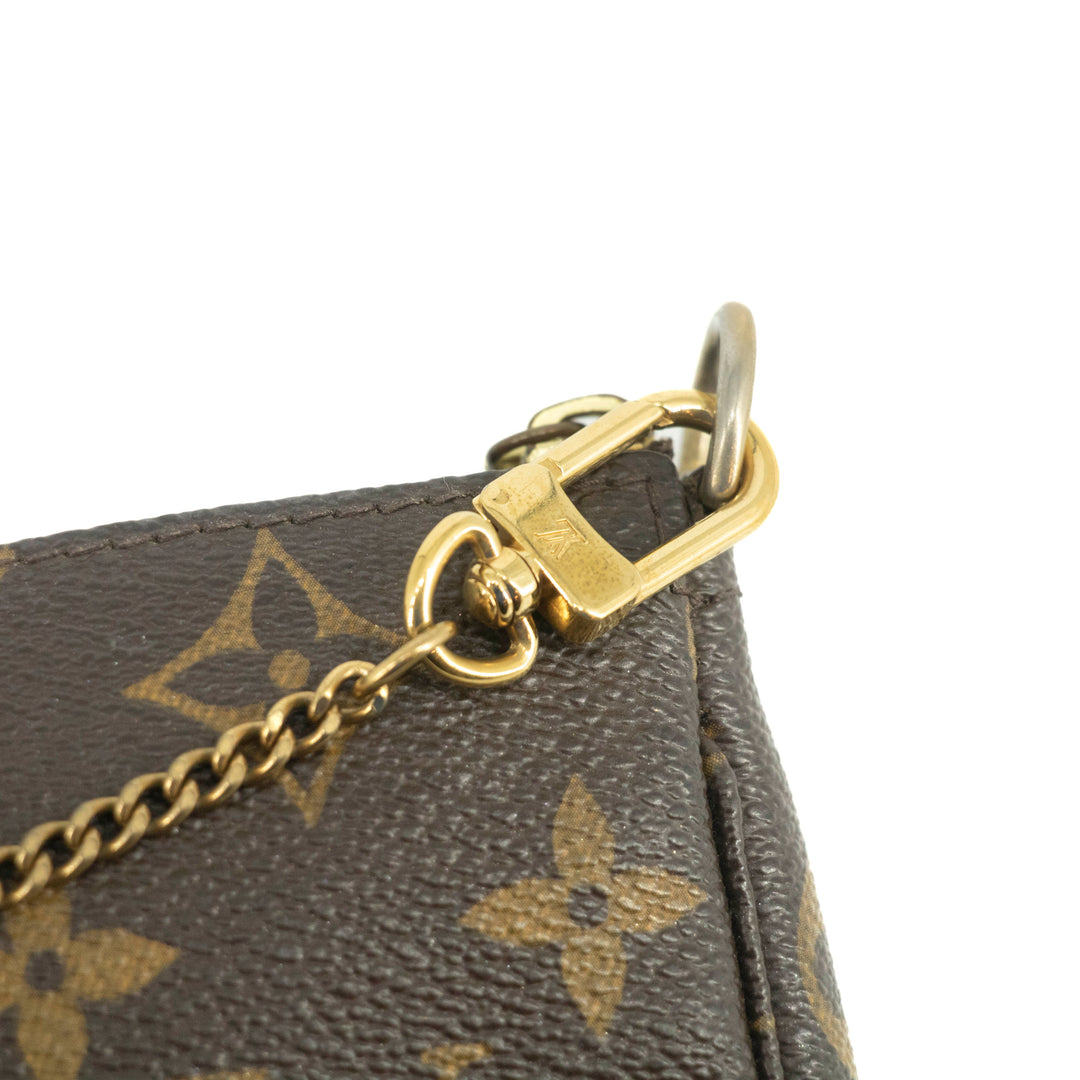 Louis Vuitton Monogram Canvas Brown Mini Pochette Accessories Clutch #4753
