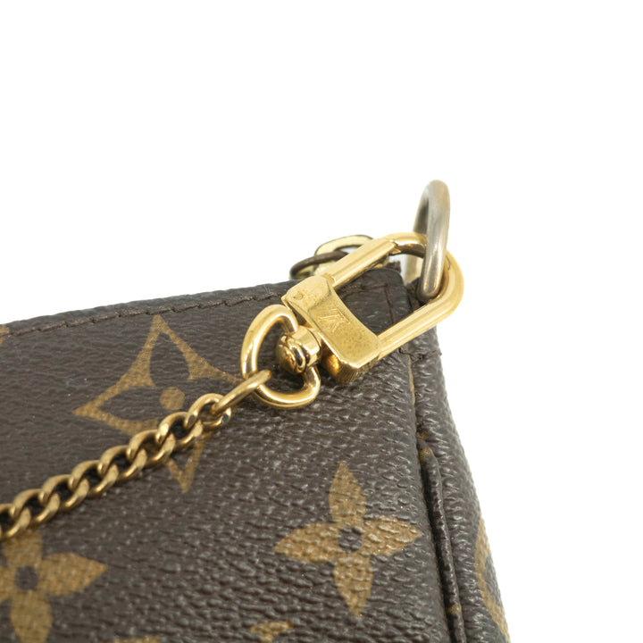 Louis Vuitton Monogram Canvas Brown Mini Pochette Accessories Clutch #4753