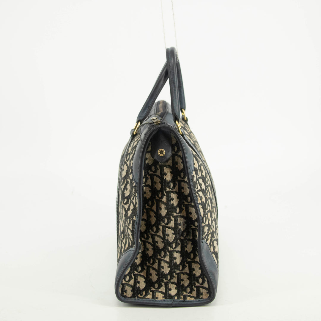 Christian Dior Blue Trotter Canvas Mini Boston Bag #4783