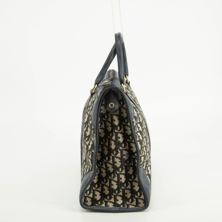 Christian Dior Blue Trotter Canvas Mini Boston Bag #4783