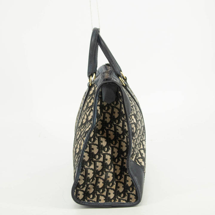 Christian Dior Blue Trotter Canvas Mini Boston Bag #4783