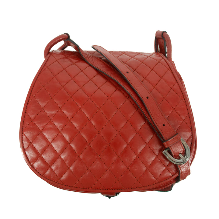 Saint Laurent YSL Red Quilted Flap Shoulder Bag #5017