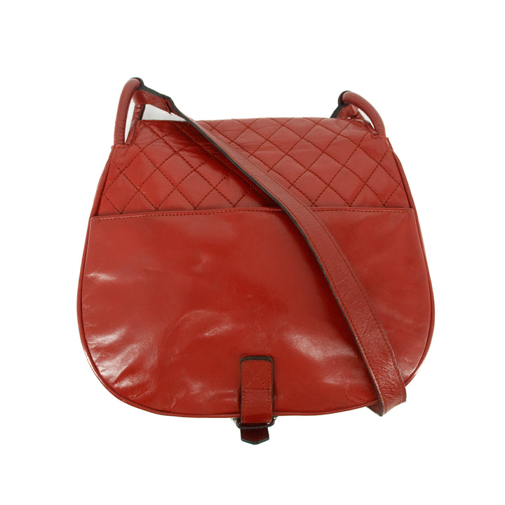 Saint Laurent YSL Red Quilted Flap Shoulder Bag #5017