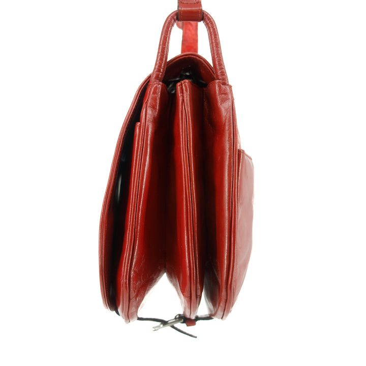 Saint Laurent YSL Red Quilted Flap Shoulder Bag #5017