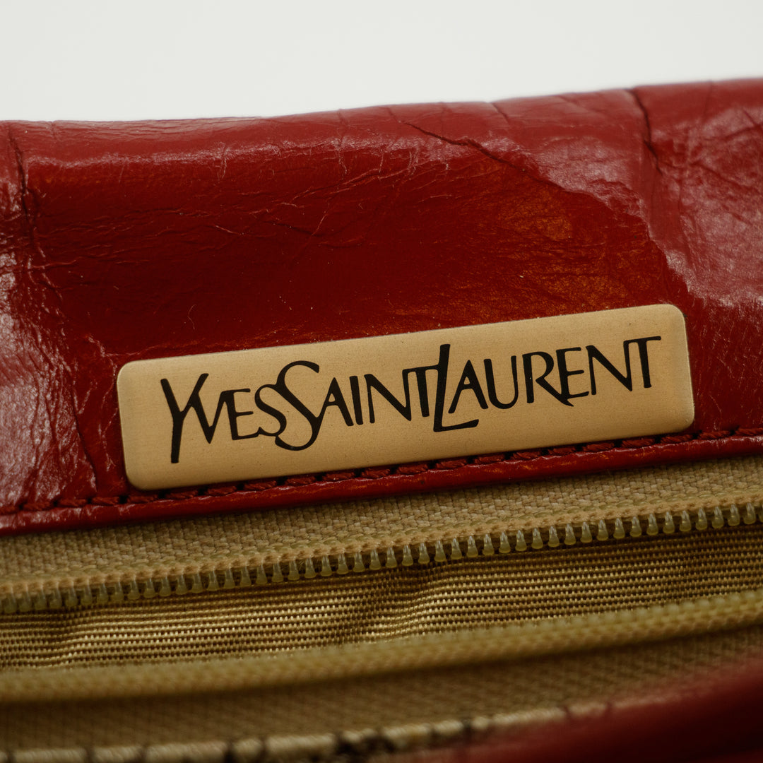 Saint Laurent YSL Red Quilted Flap Shoulder Bag #5017