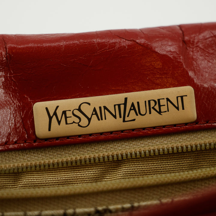 Saint Laurent YSL Red Quilted Flap Shoulder Bag #5017