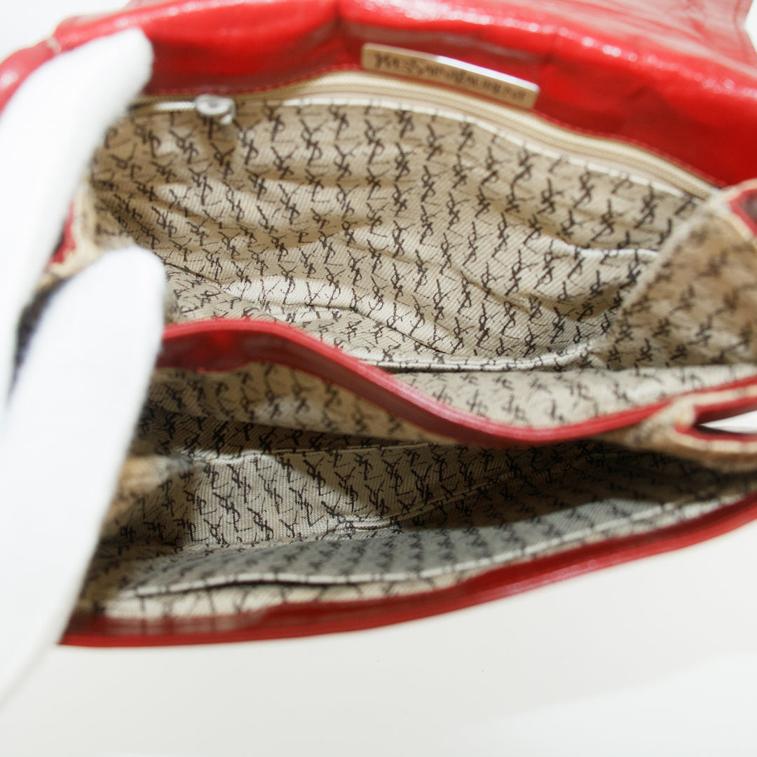 Saint Laurent YSL Red Quilted Flap Shoulder Bag #5017