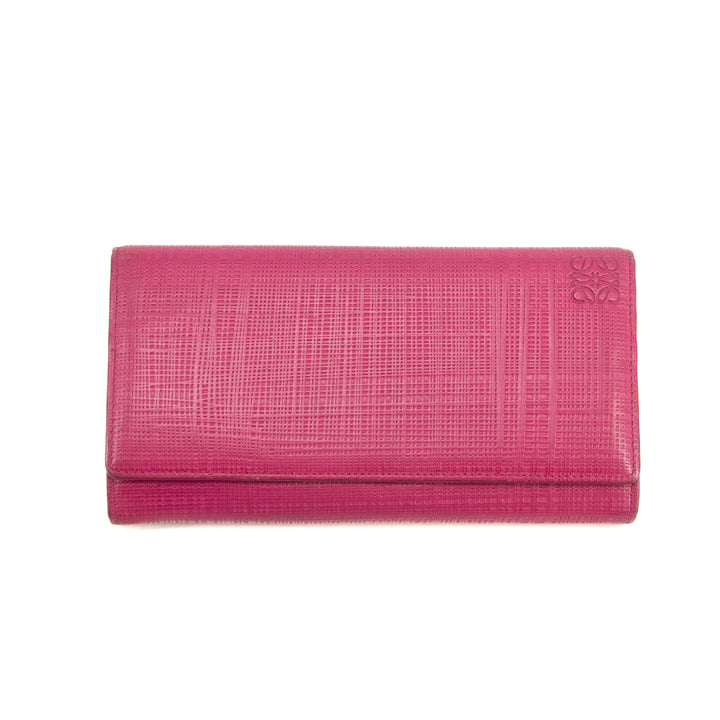 Loewe Anagram Pink Leather Bifold Long Wallet #5147
