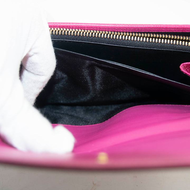 Loewe Anagram Pink Leather Bifold Long Wallet #5147