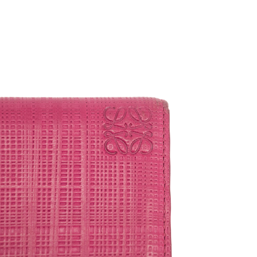 Loewe Anagram Pink Leather Bifold Long Wallet #5147