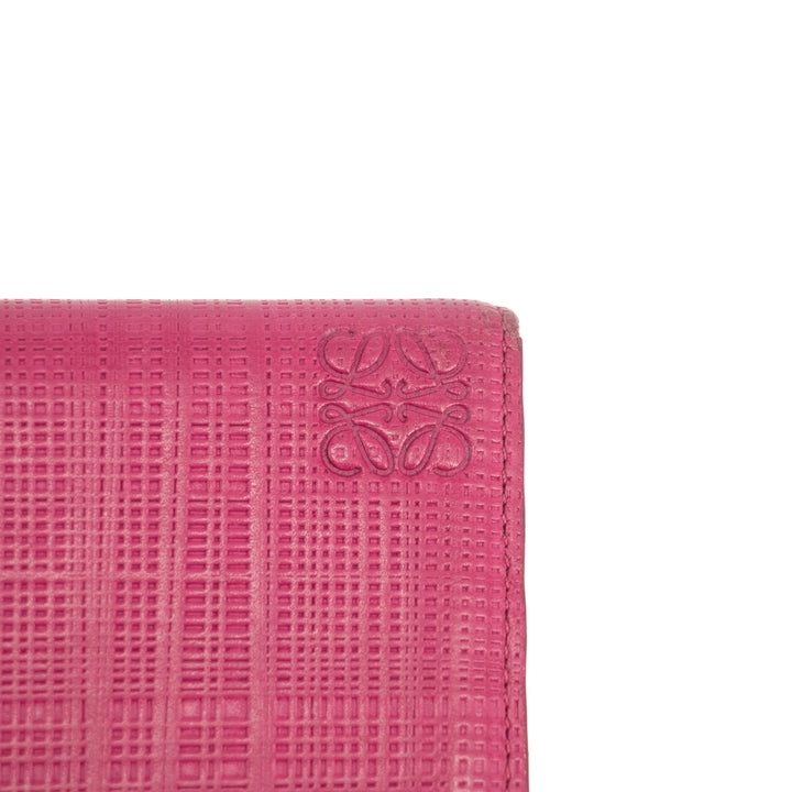 Loewe Anagram Pink Leather Bifold Long Wallet #5147