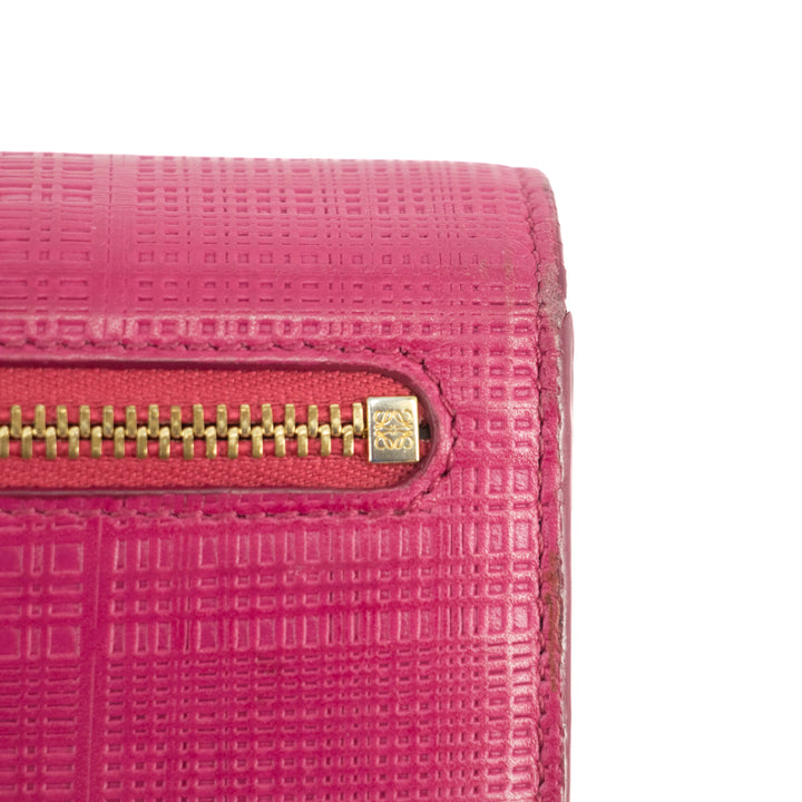 Loewe Anagram Pink Leather Bifold Long Wallet #5147